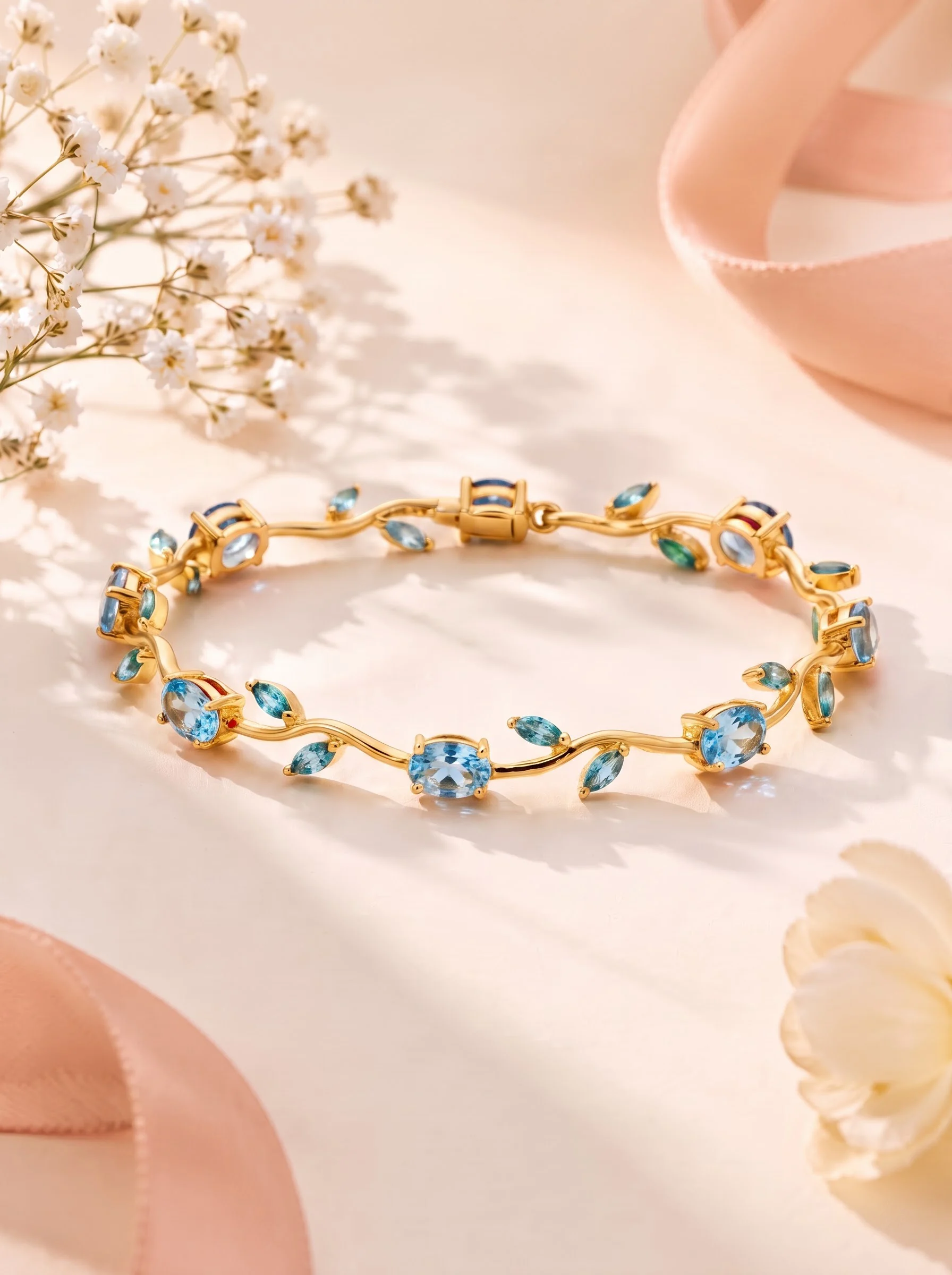 Aqua Blue Vine Bracelet - Image 5