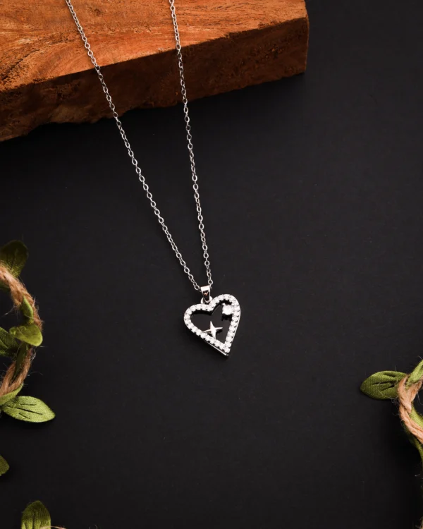 Silver Heart Pendant Necklace