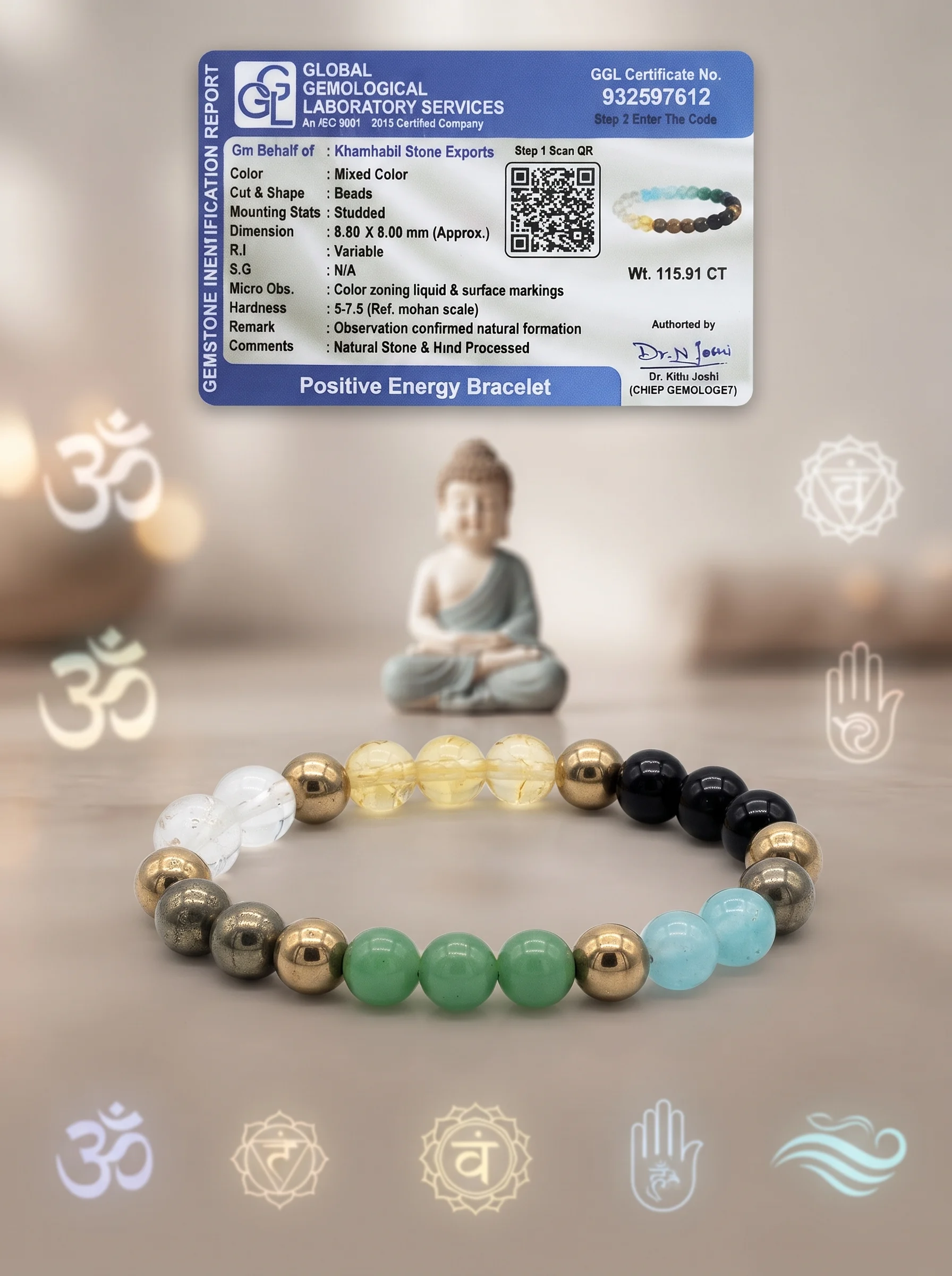 Positive Energy Natural Gemstone Beaded Bracelet - Image 8