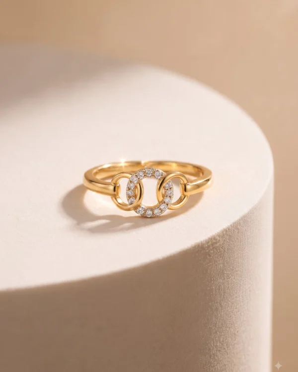 Crystal Infinity Gold Ring