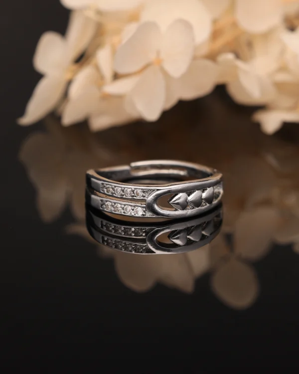 Silver Layered Leaf Ring