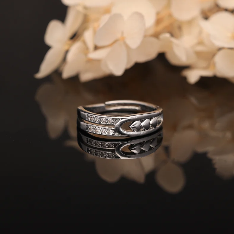 Silver Layered Leaf Ring