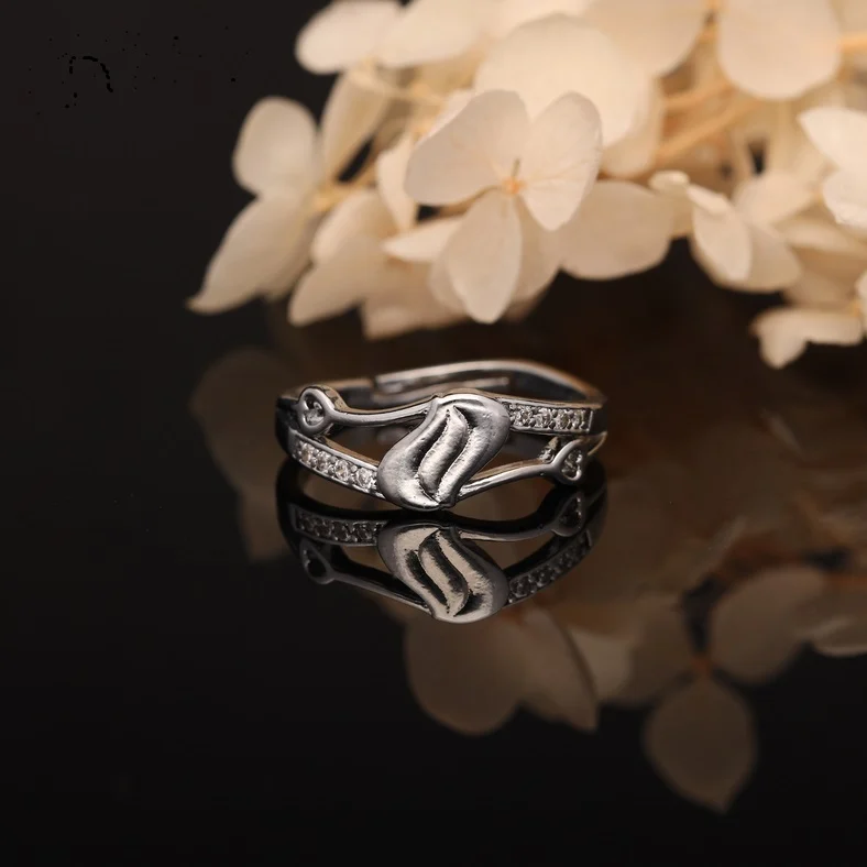 Silver Wave Leaf Ring - Image 2