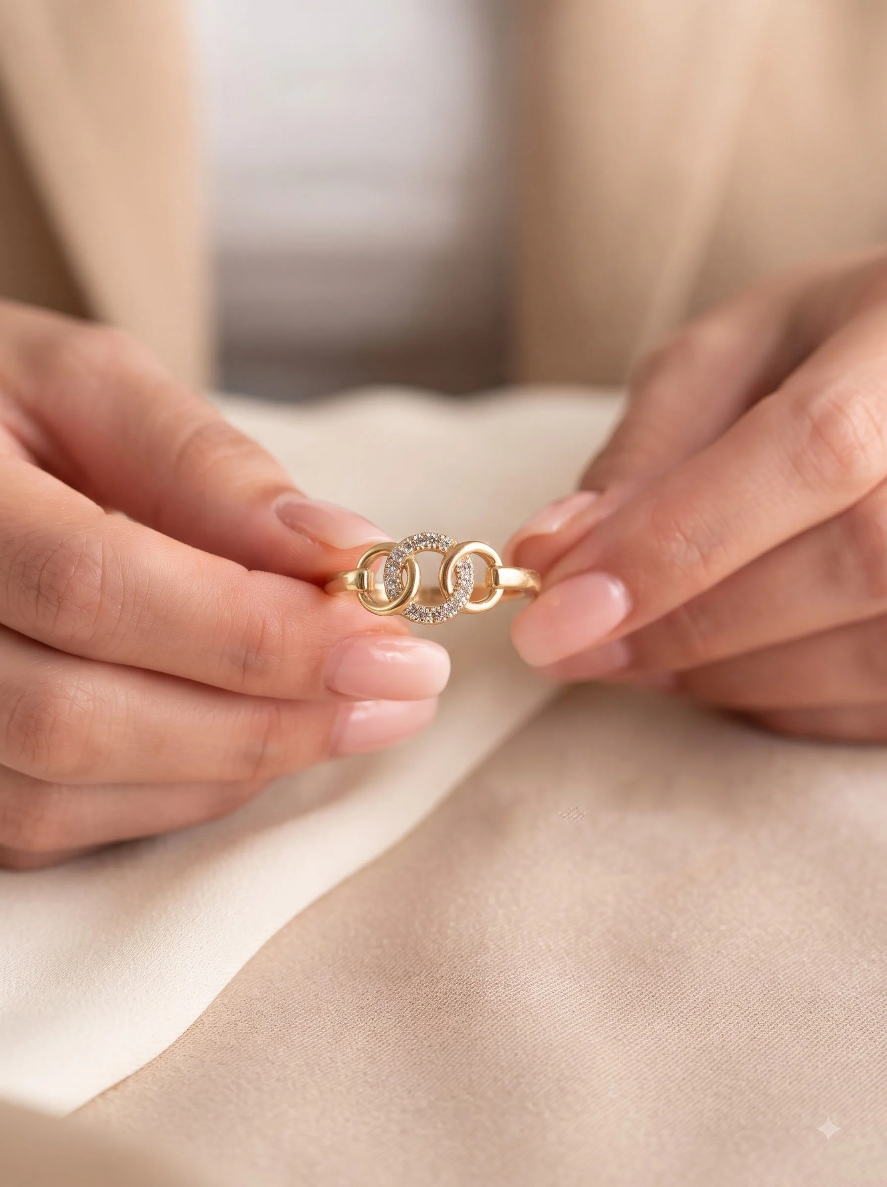 Crystal Infinity Gold Ring - Image 2