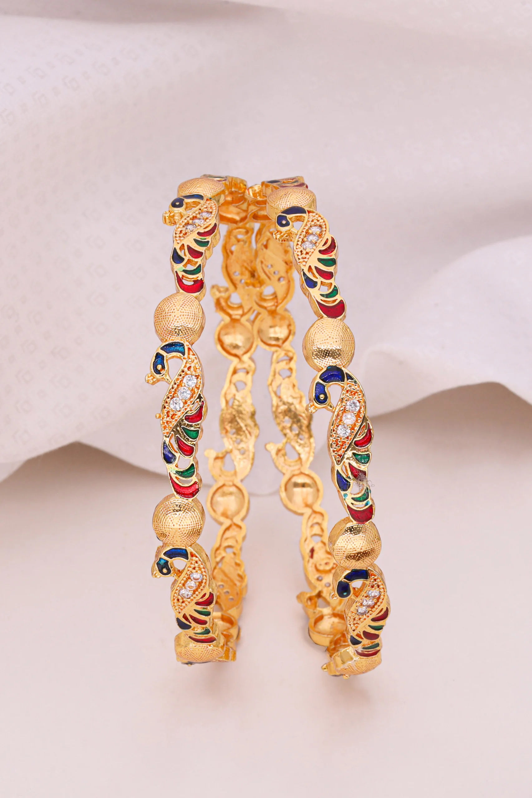 Golden Peacock Heritage Bangles - Image 5