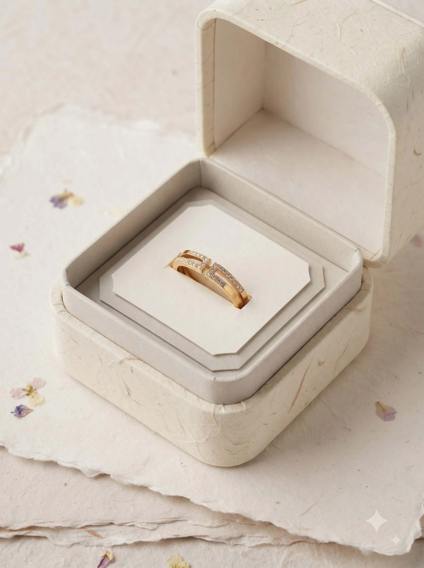 Crystal Bar Gold Ring - Image 2