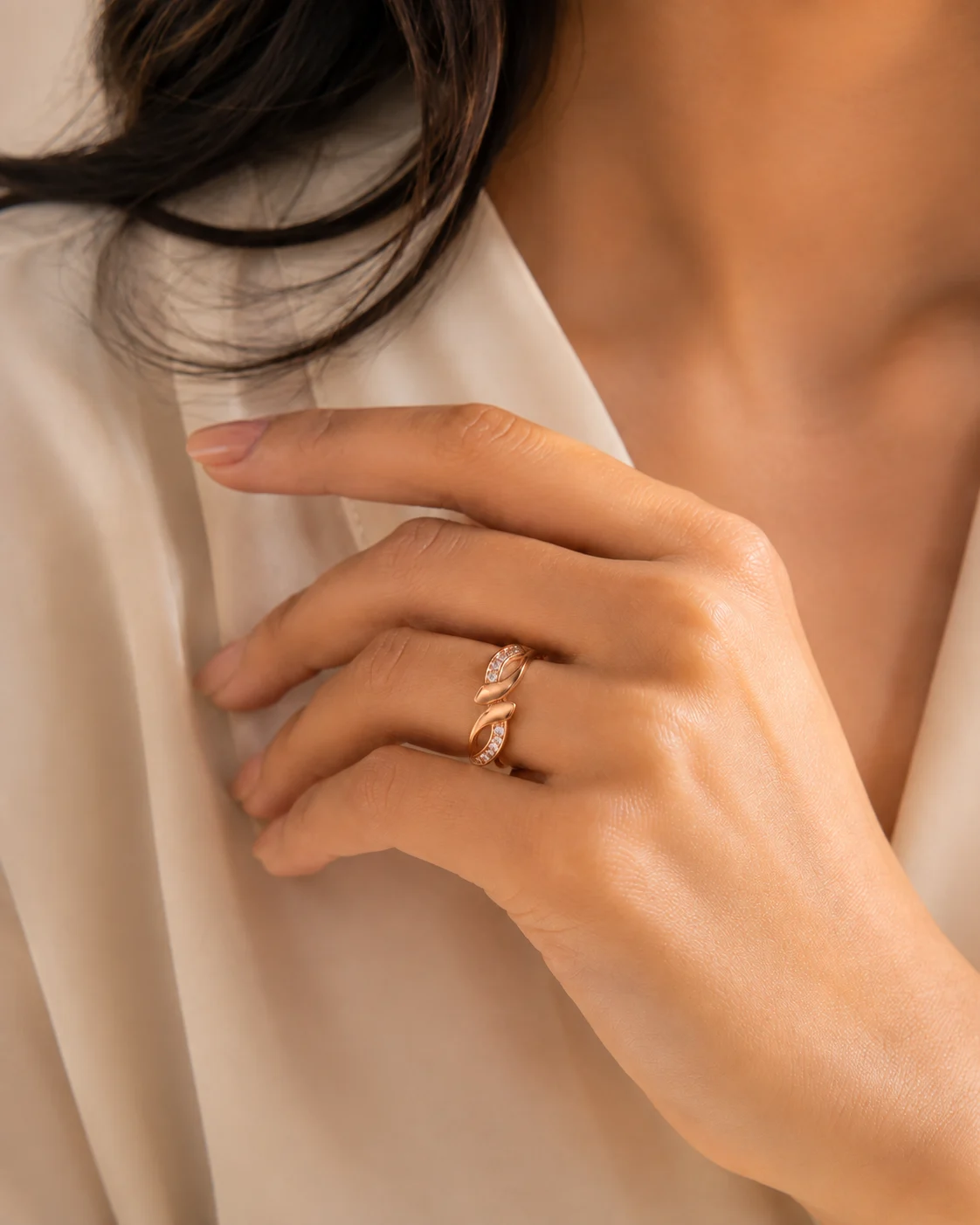 Rose Leaf Spark Ring - Image 3