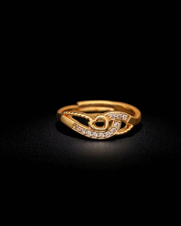 Crystal Swirl Gold Ring