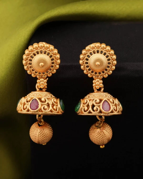 Royal Golden Jhumka Earrings