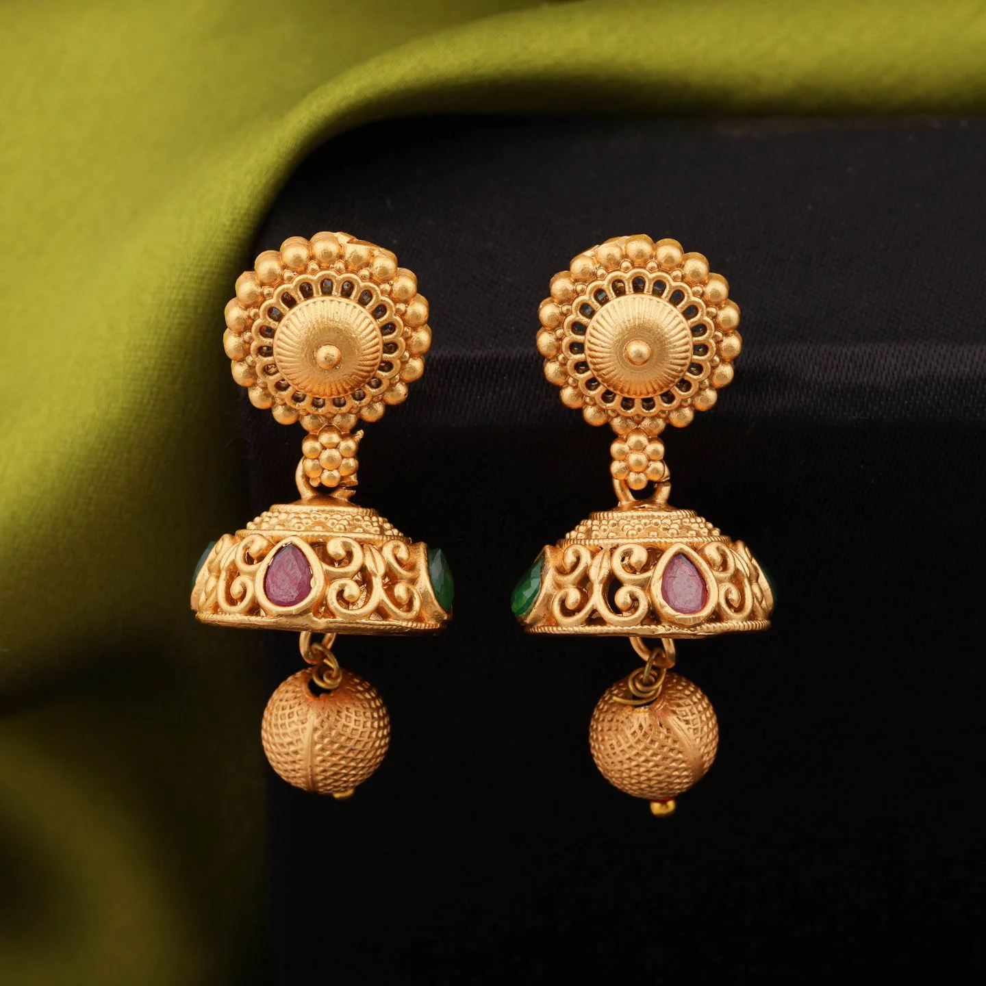 Royal Golden Jhumka Earrings