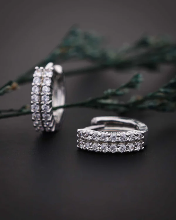 Designer Silver Hoop Earrings