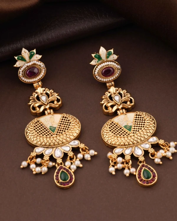 Royal Kundan Pearl Earrings