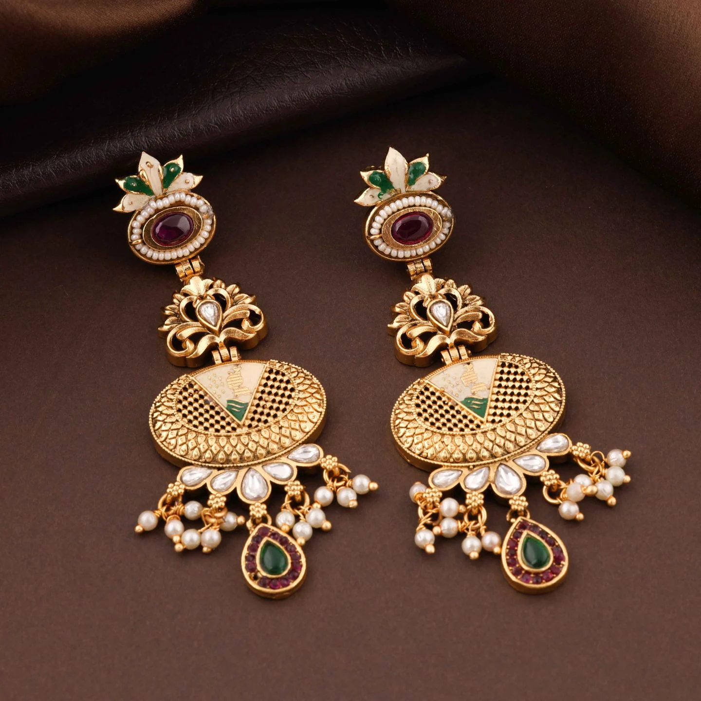 Royal Kundan Pearl Earrings