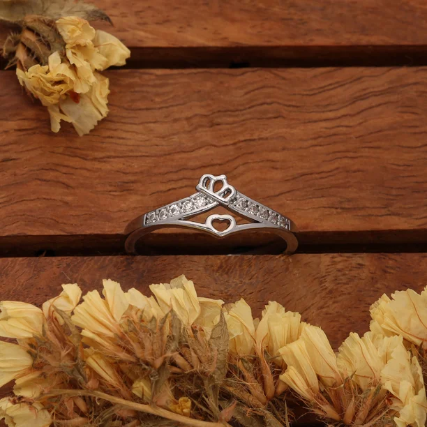 Silver Leaf Crystal Ring - Image 6