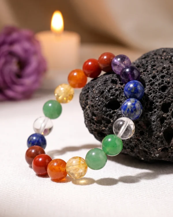 7 Chakra Natural Gemstone Beaded Bracelet