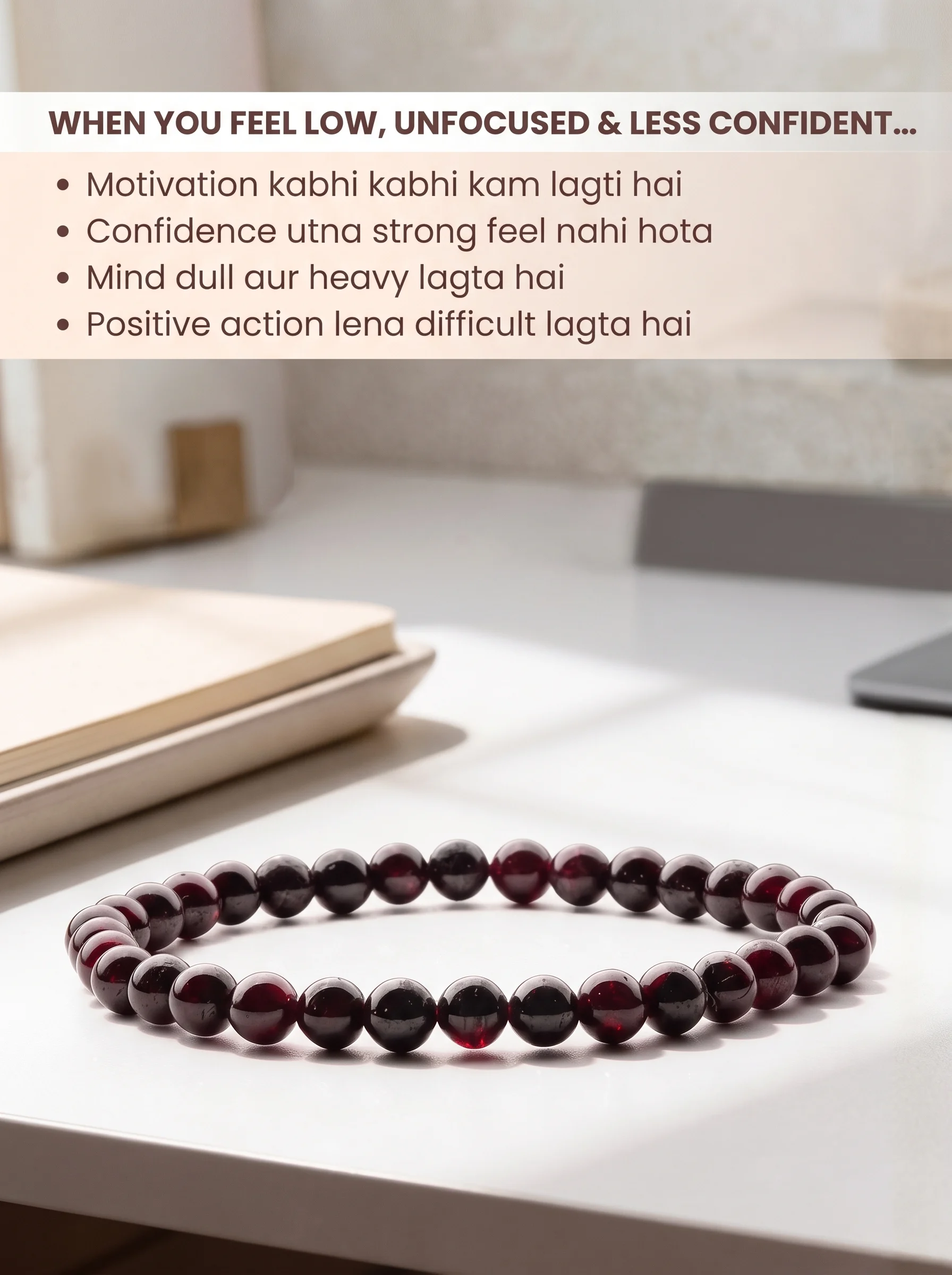 Natural Garnet Gemstone Beaded Bracelet - Image 6