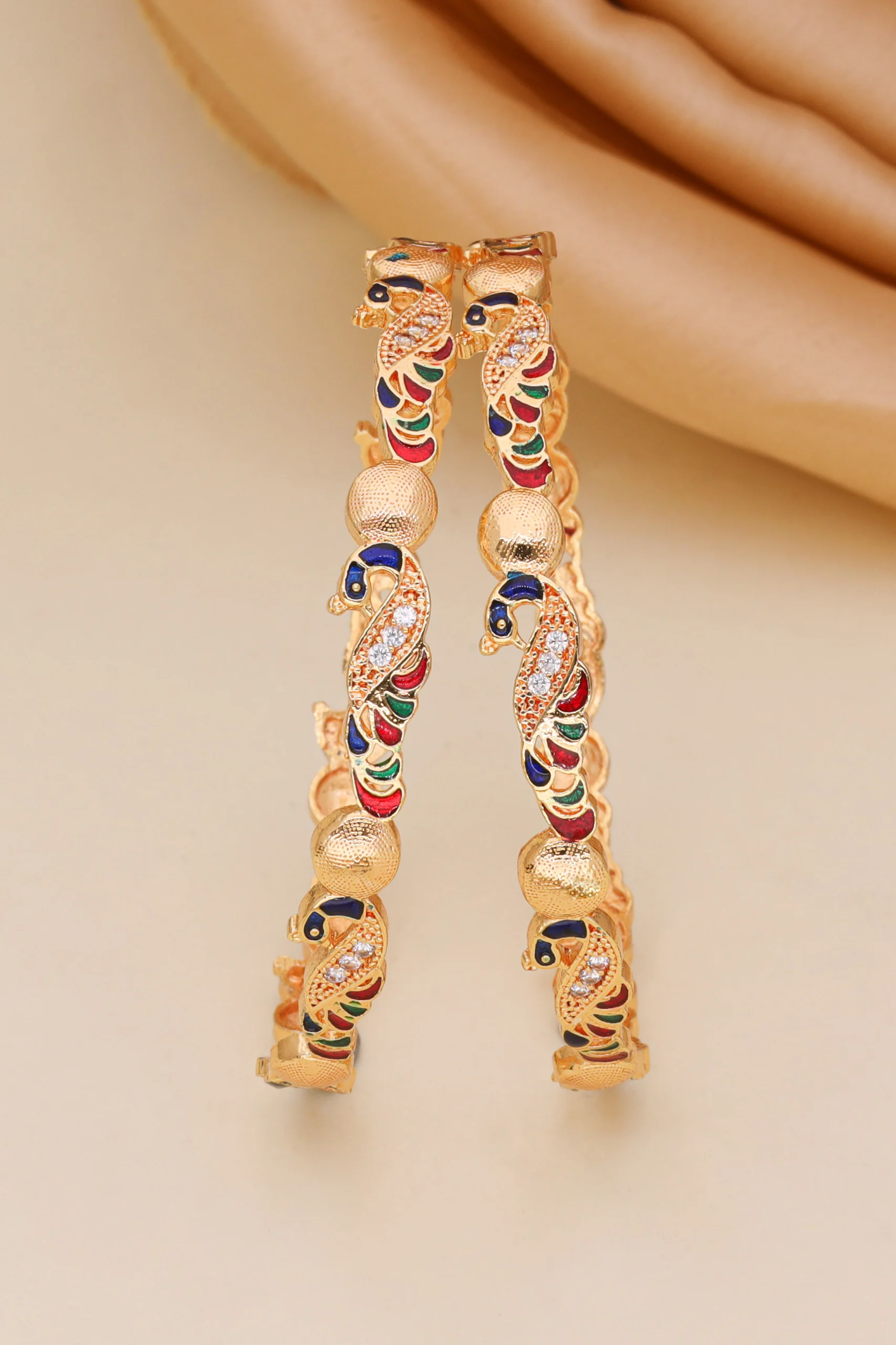 Golden Peacock Heritage Bangles