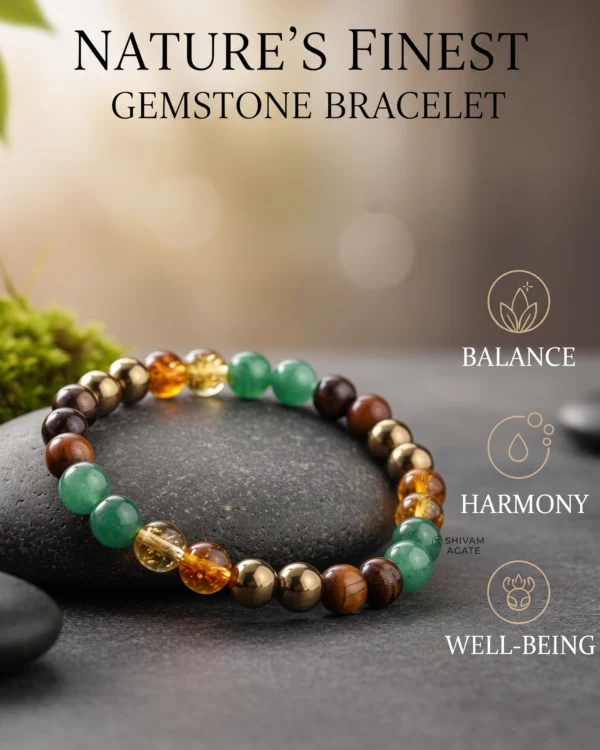 Wealth Natural Gemstone Beaded Bracelet