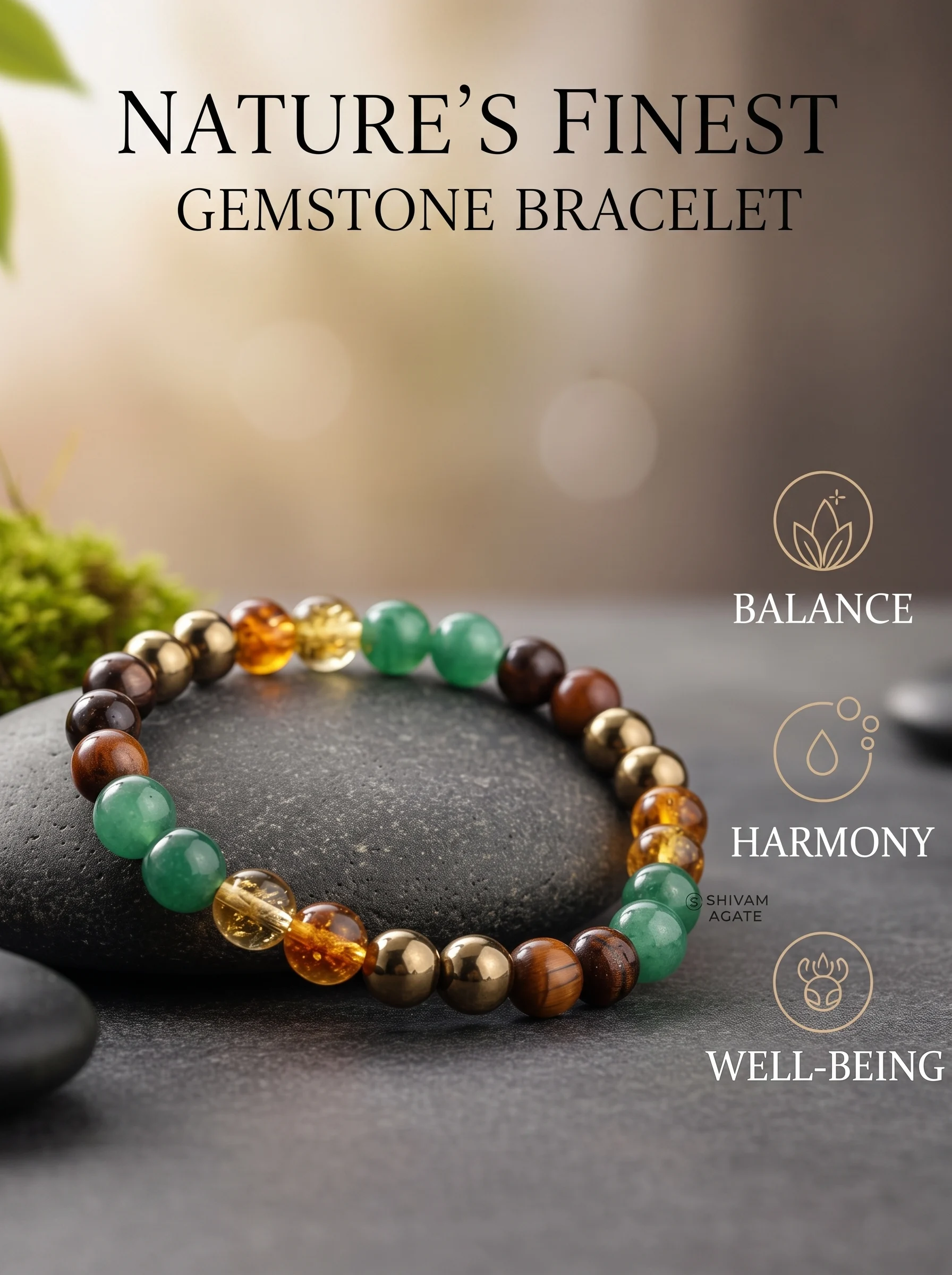 Wealth Natural Gemstone Beaded Bracelet