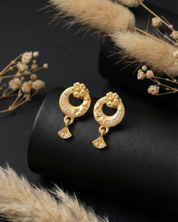 Golden Drop Stud Earrings
