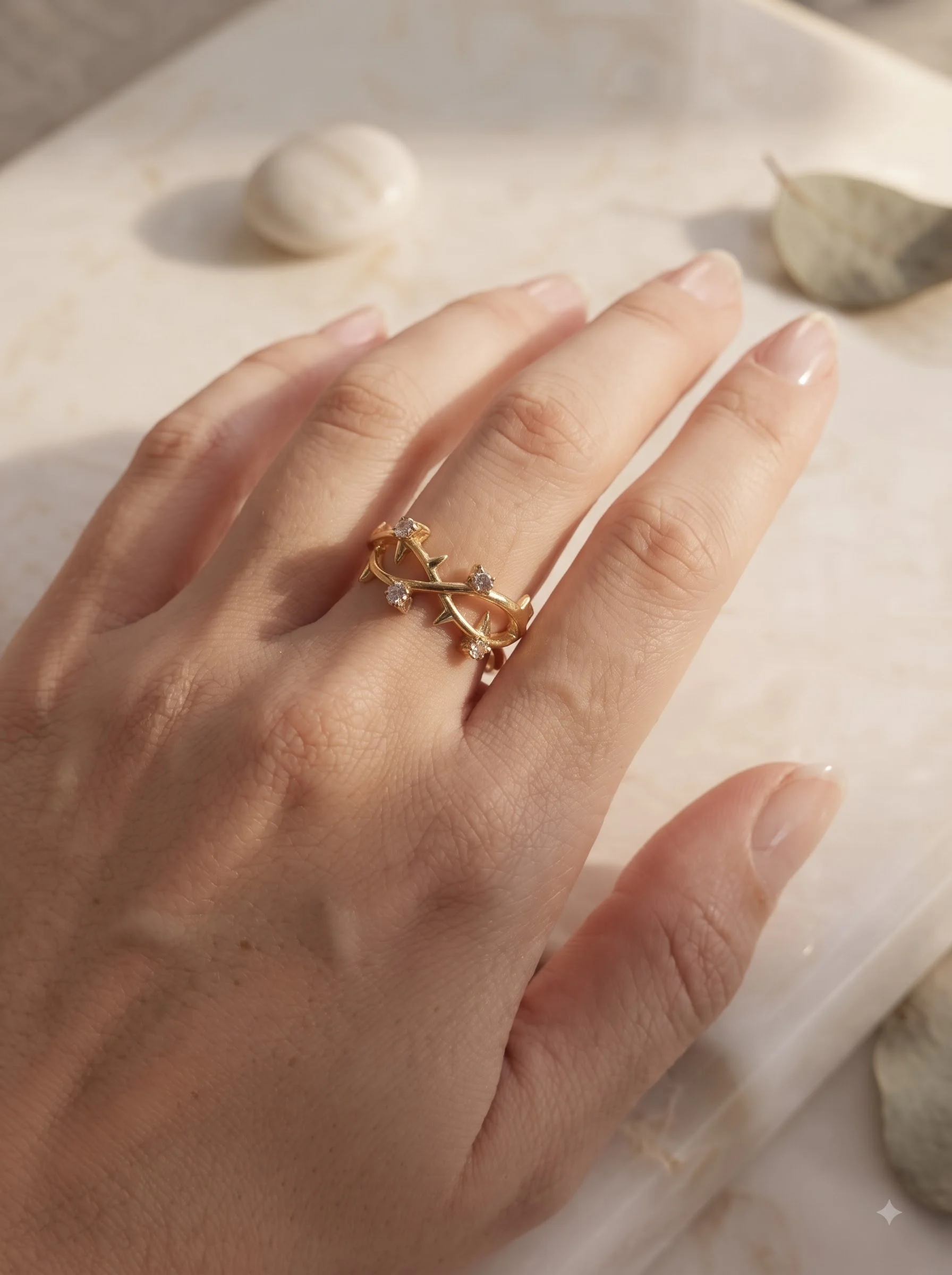 Love Script Gold Ring - Image 3