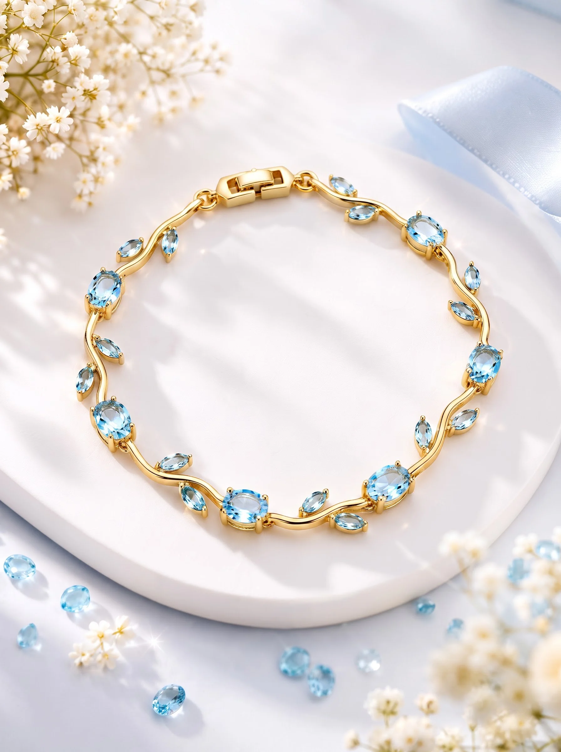 Aqua Blue Vine Bracelet - Image 4