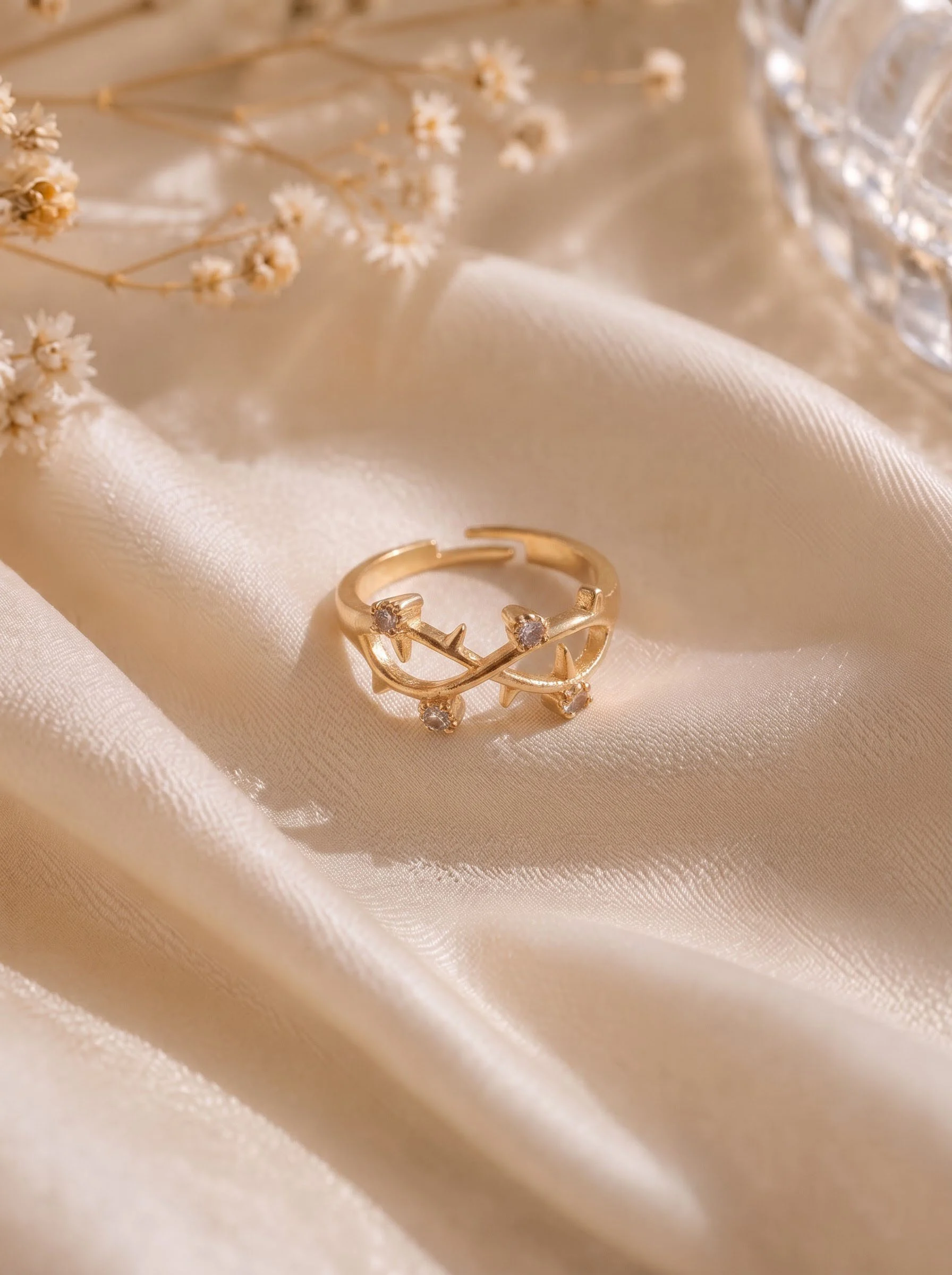 Love Script Gold Ring