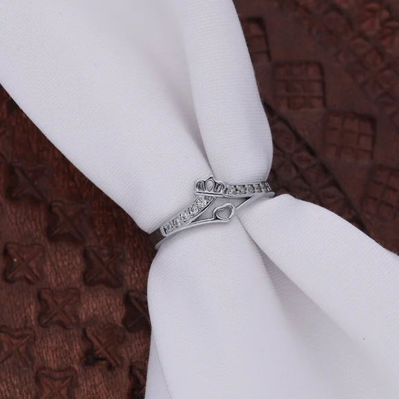 Silver Leaf Crystal Ring - Image 5