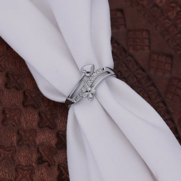 Silver Floral Heart Ring - Image 3