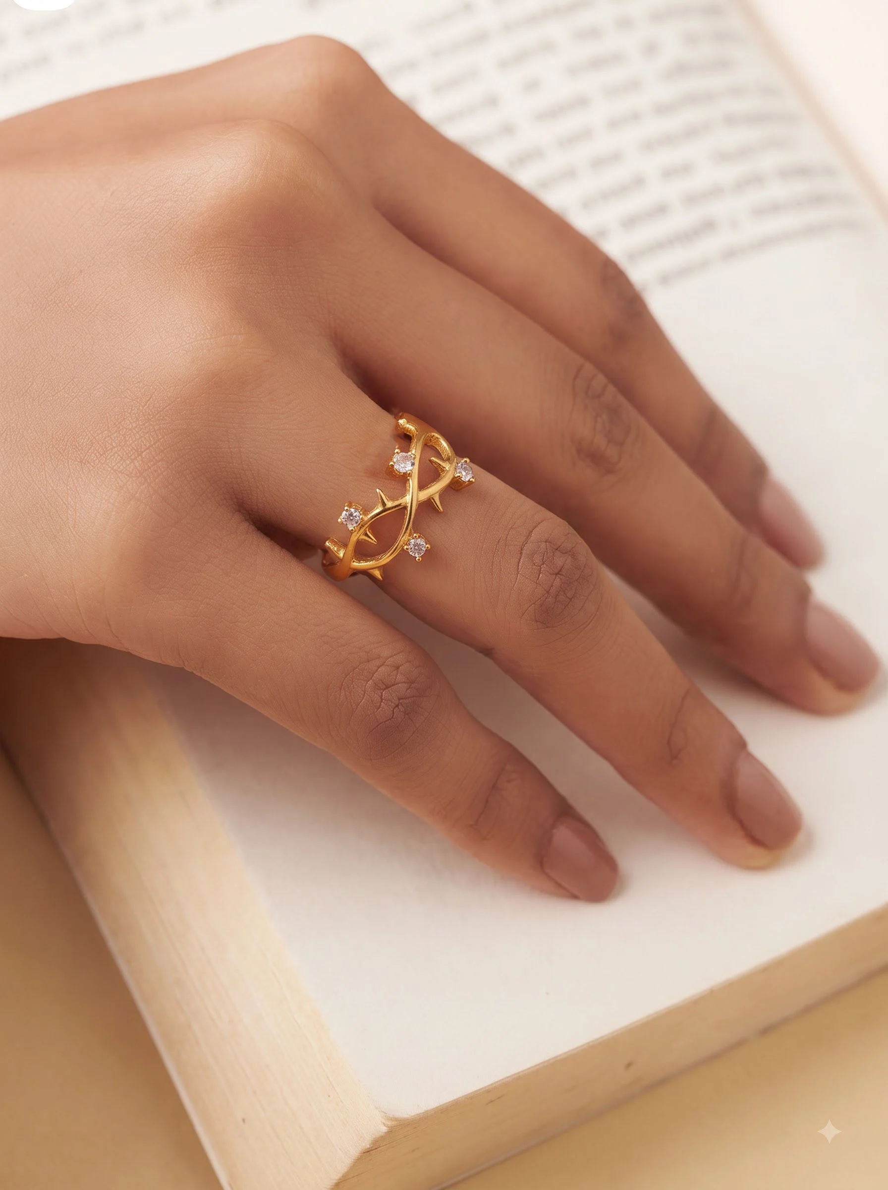 Love Script Gold Ring - Image 5