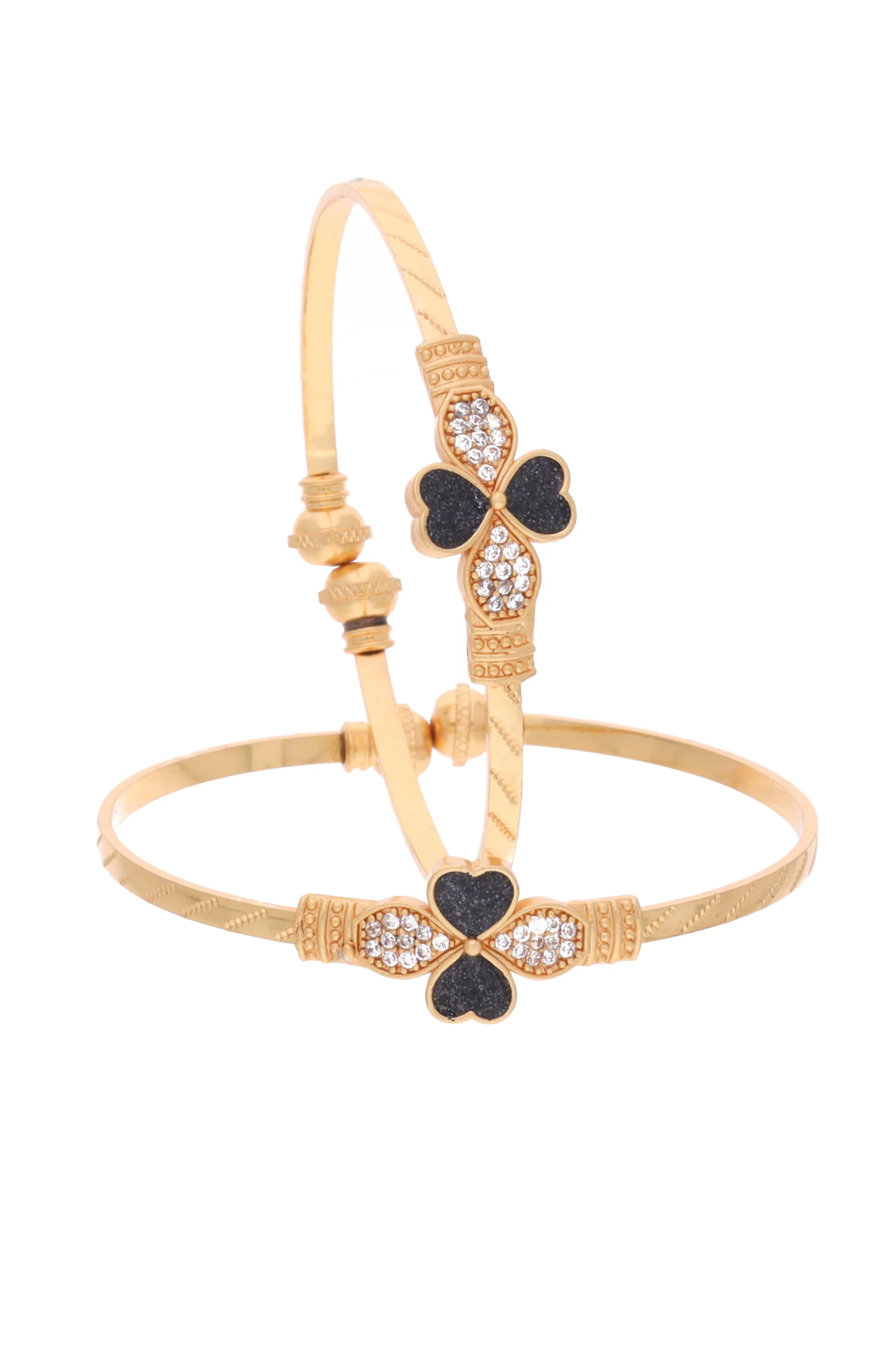 Golden Black Butterfly Bangle Pair - Image 7