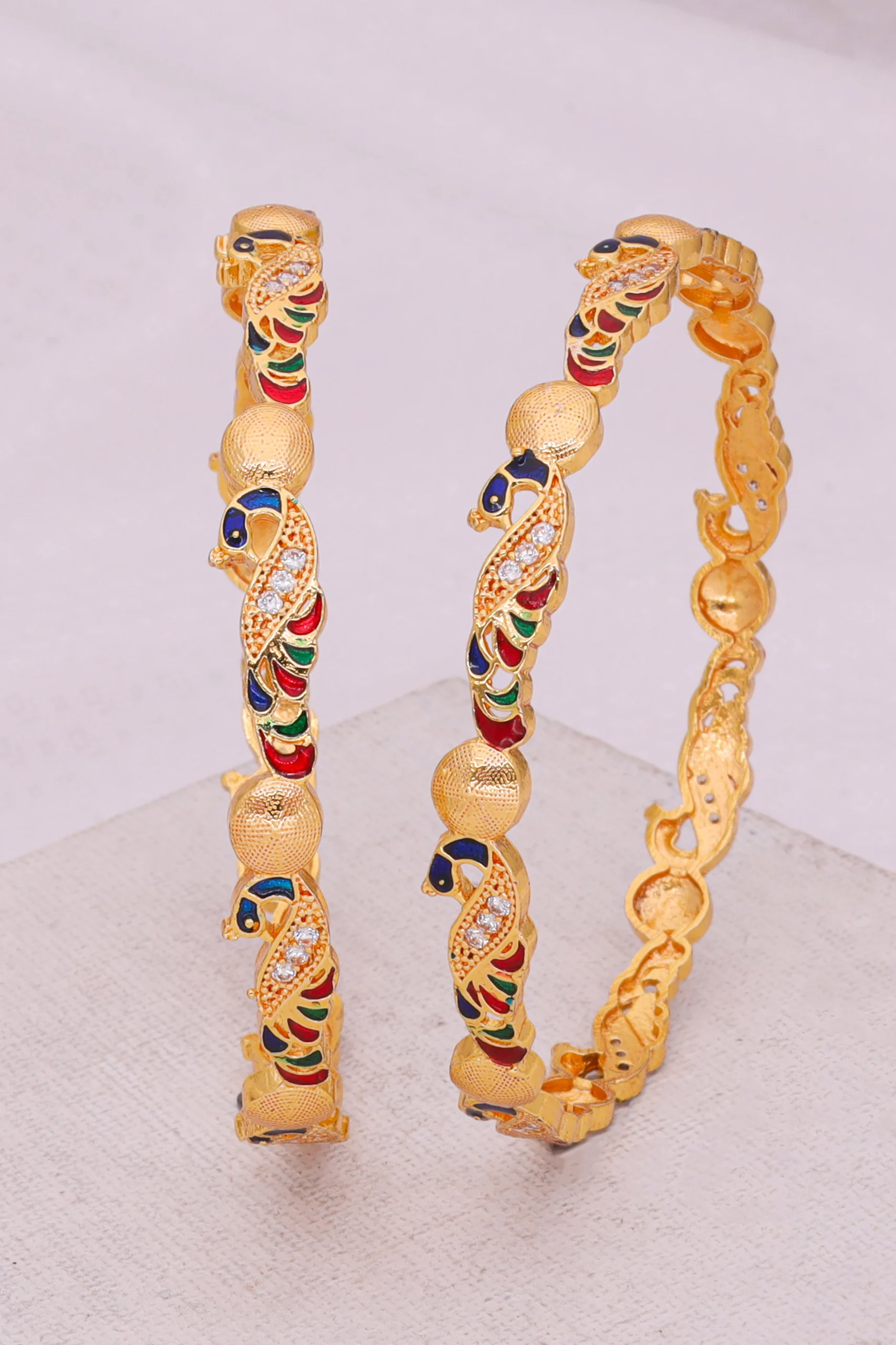 Golden Peacock Heritage Bangles - Image 3