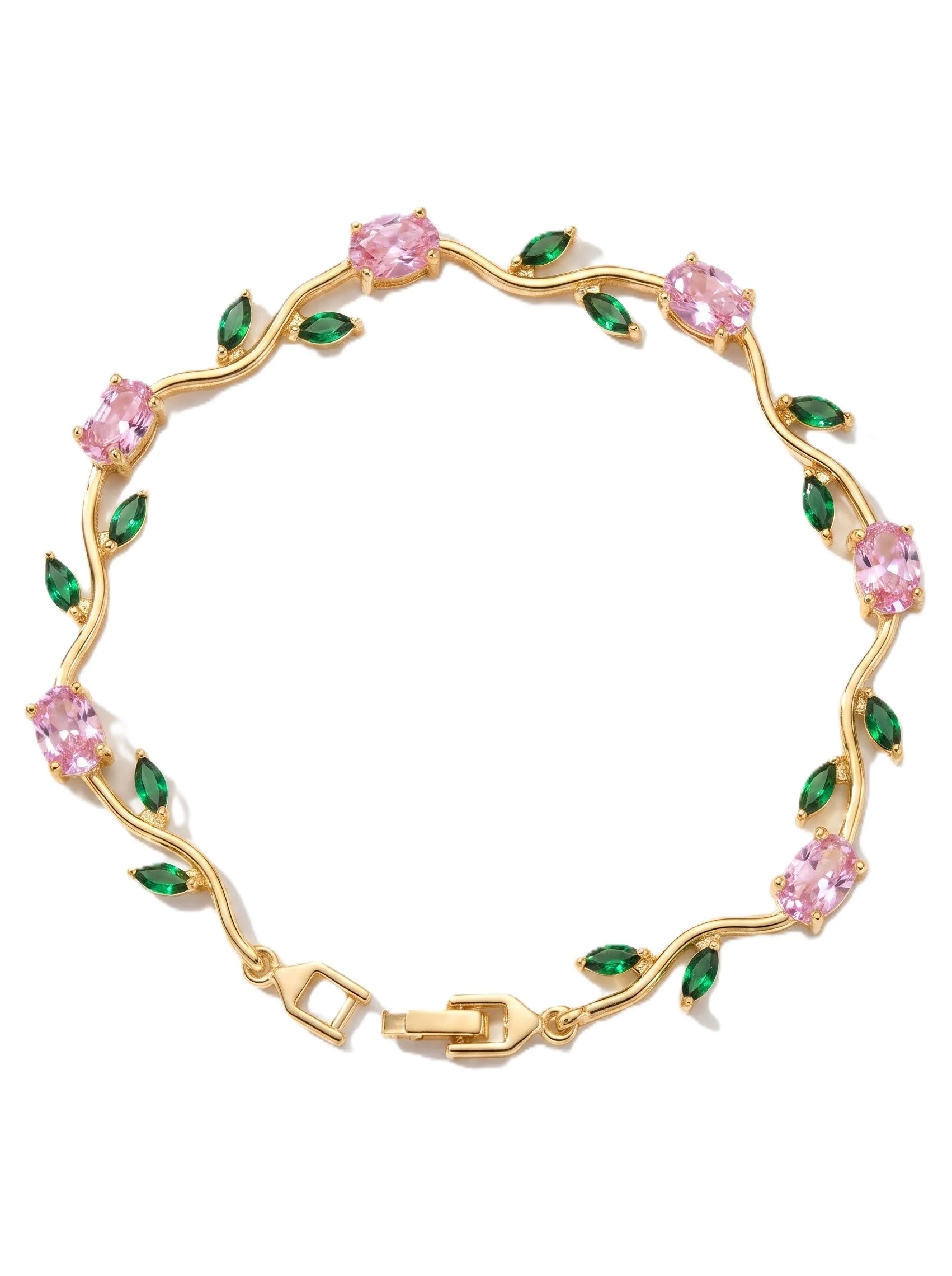 Pink Emerald Vine Bracelet - Image 6