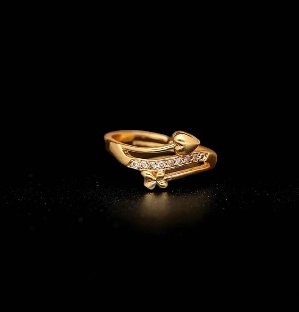 Crystal Butterfly Gold Ring