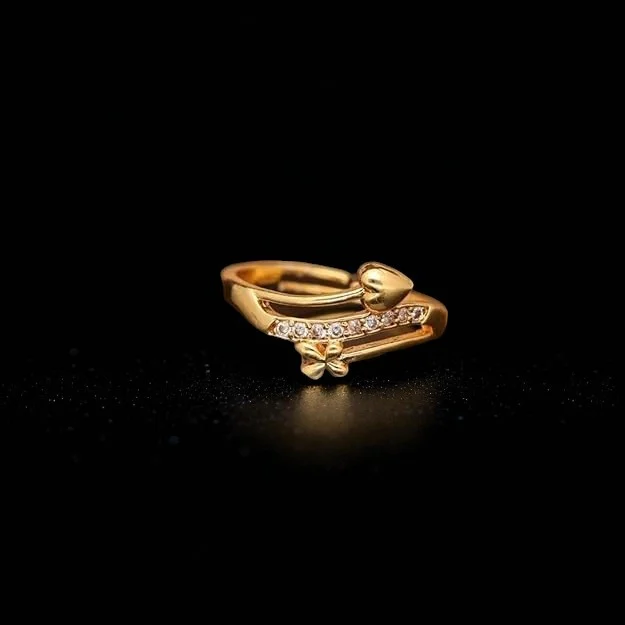 Crystal Butterfly Gold Ring