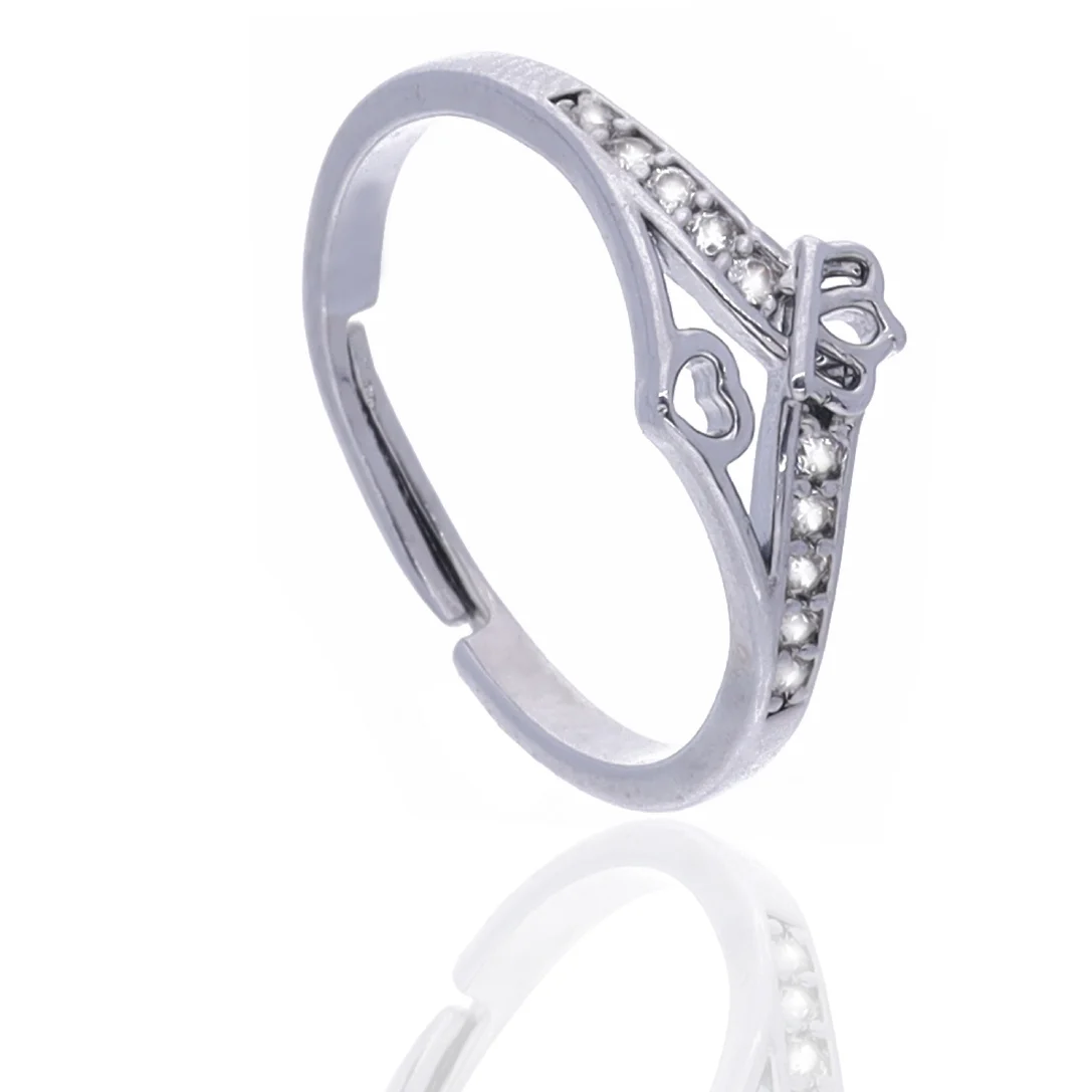 Silver Leaf Crystal Ring - Image 4
