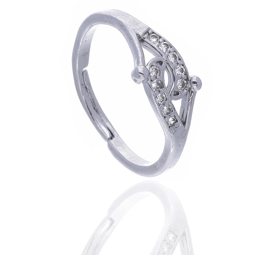 Silver Wave Crystal Ring - Image 5
