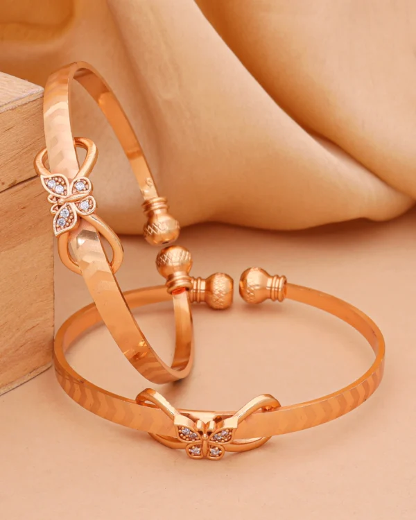 Golden Butterfly Grace Bangle Pair