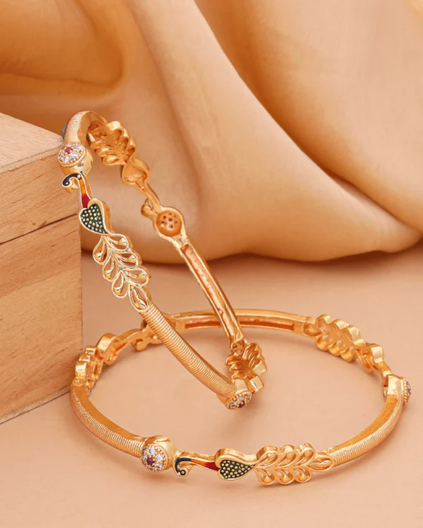 Golden Peacock Grace Bangle Pair