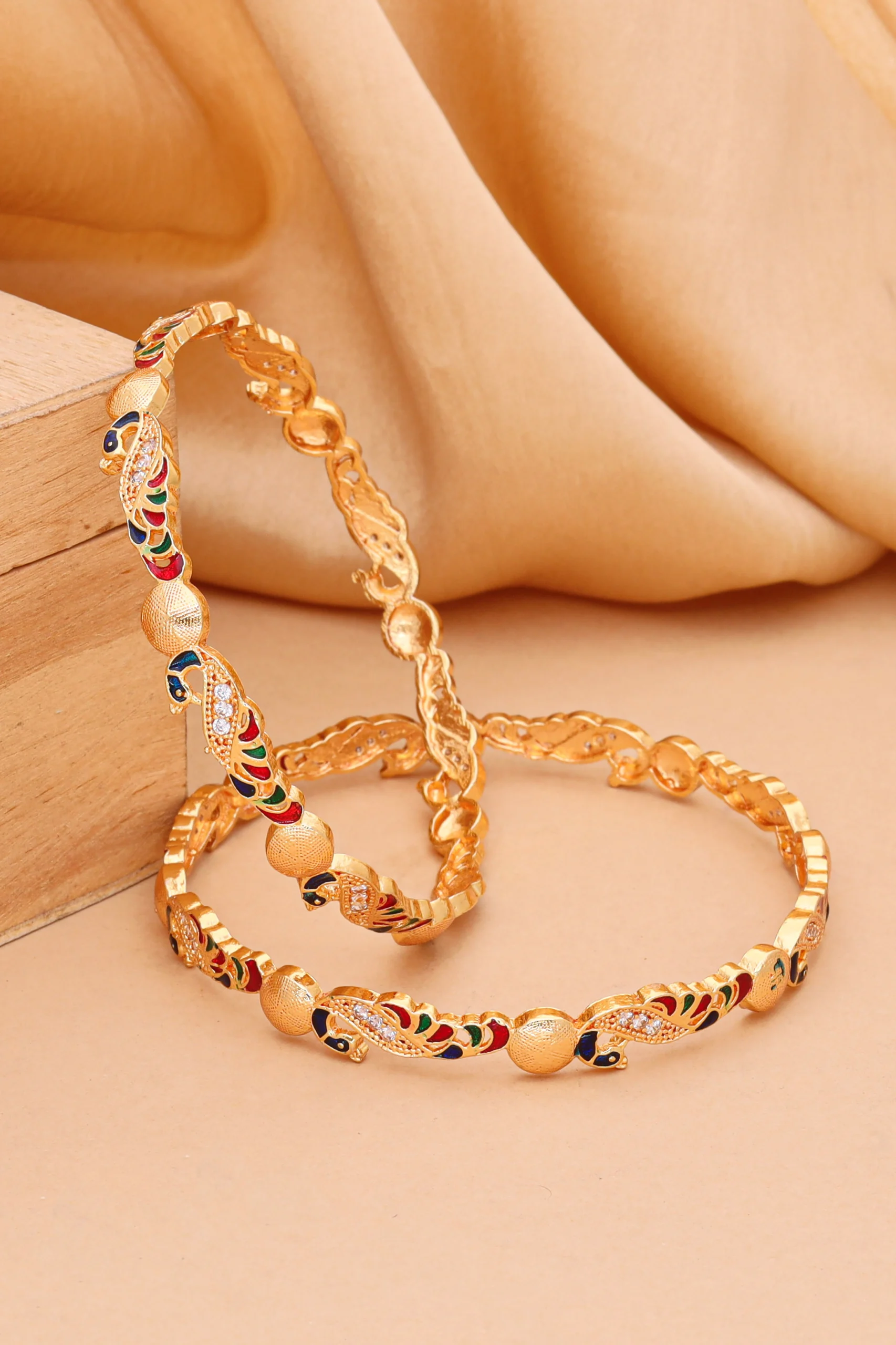 Golden Peacock Heritage Bangles - Image 2