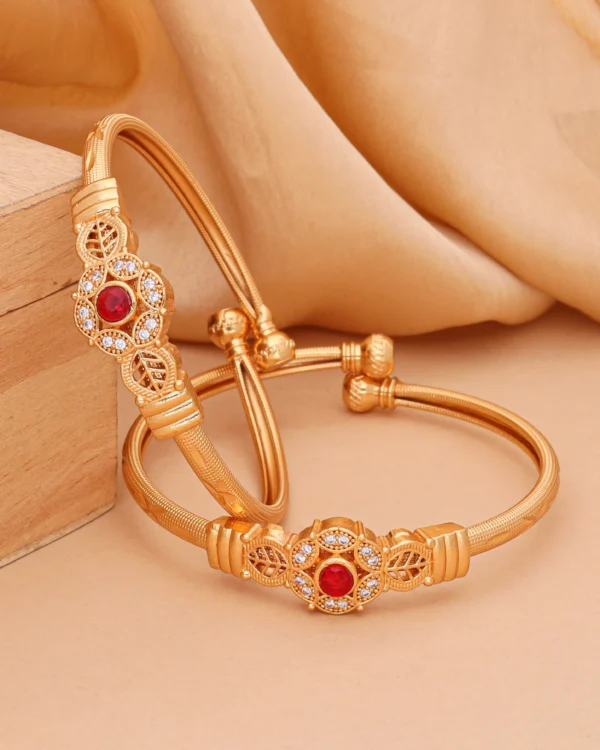 Golden Ruby Halo Heritage Bangles