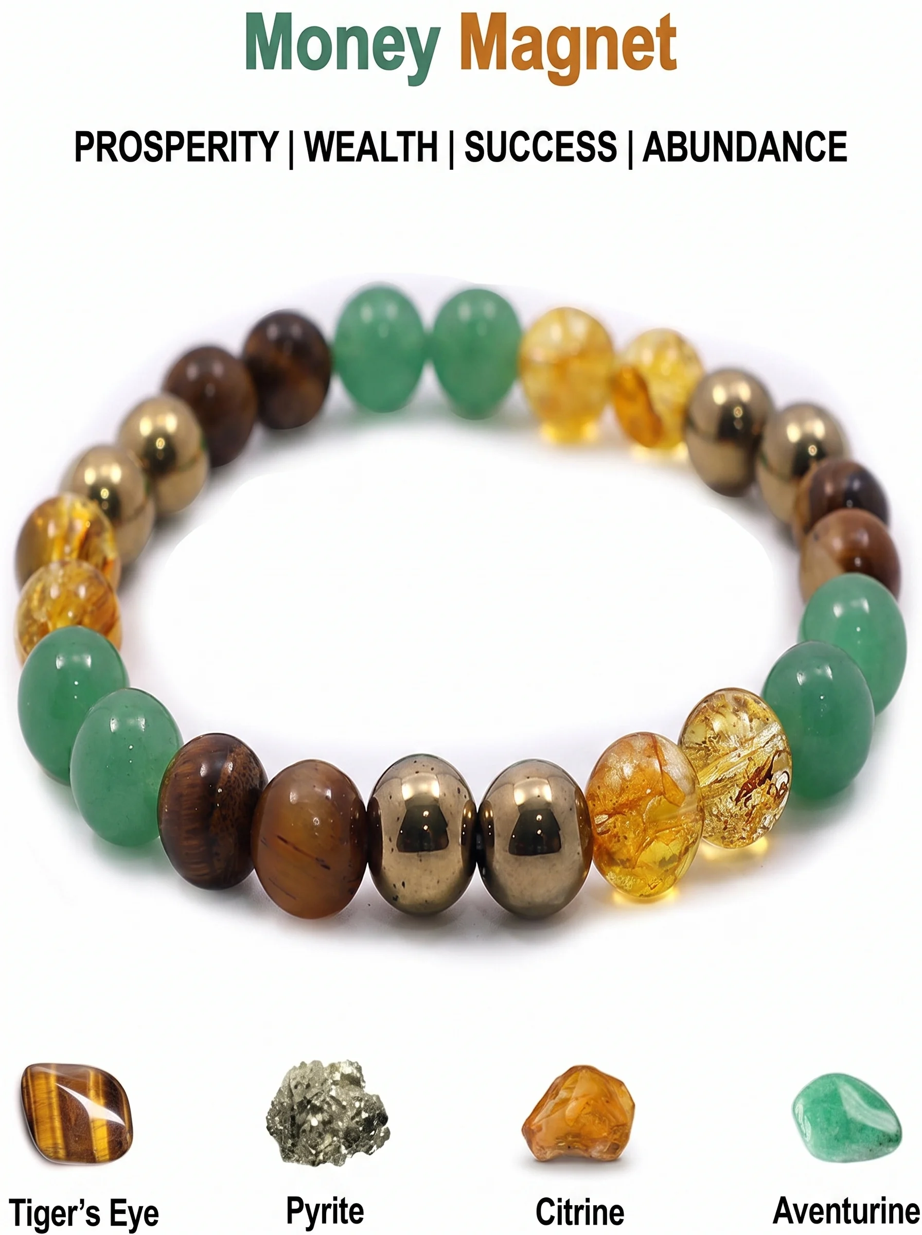 Wealth Natural Gemstone Beaded Bracelet - Image 7