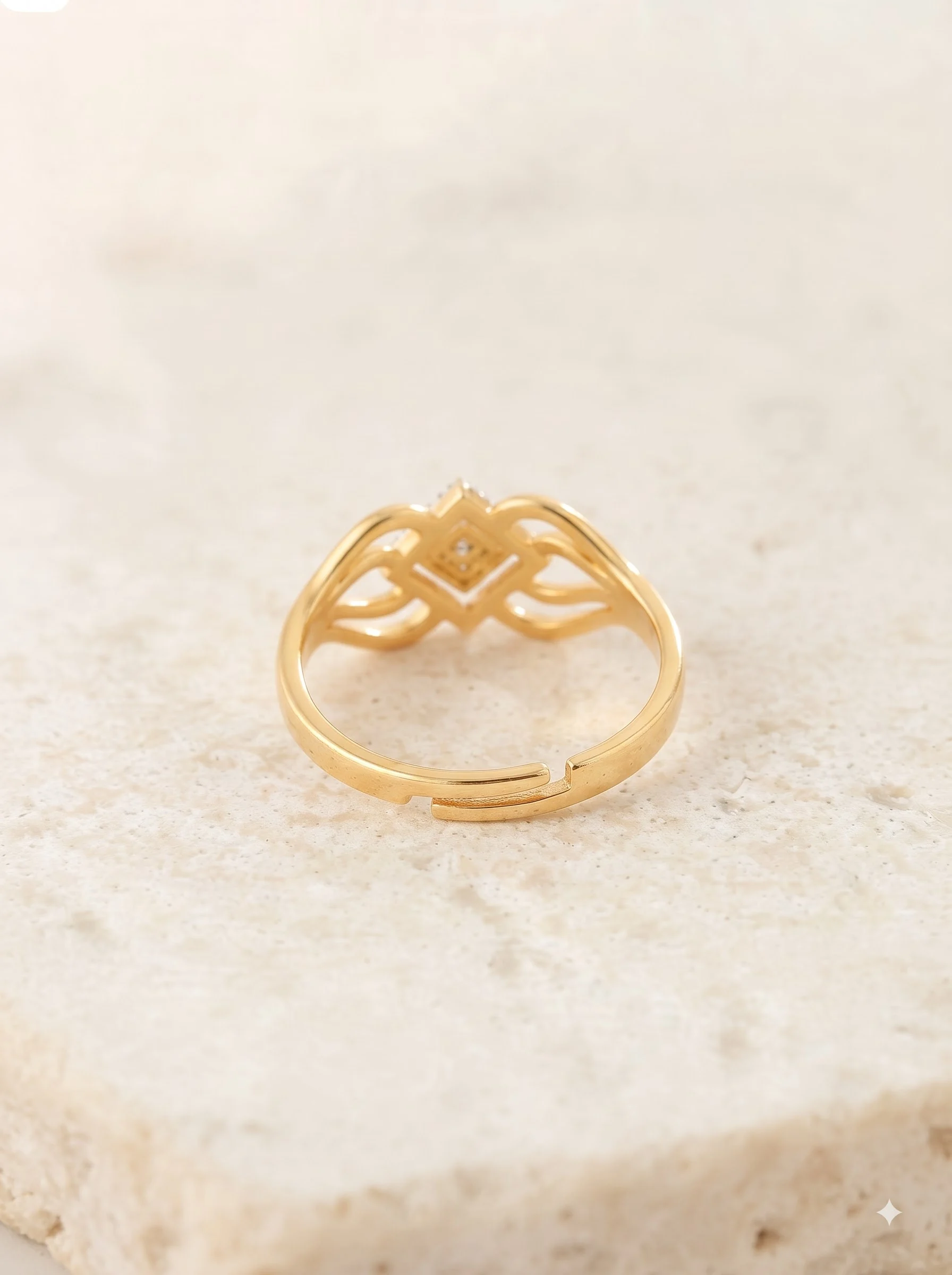 Crystal Knot Gold Ring - Image 2