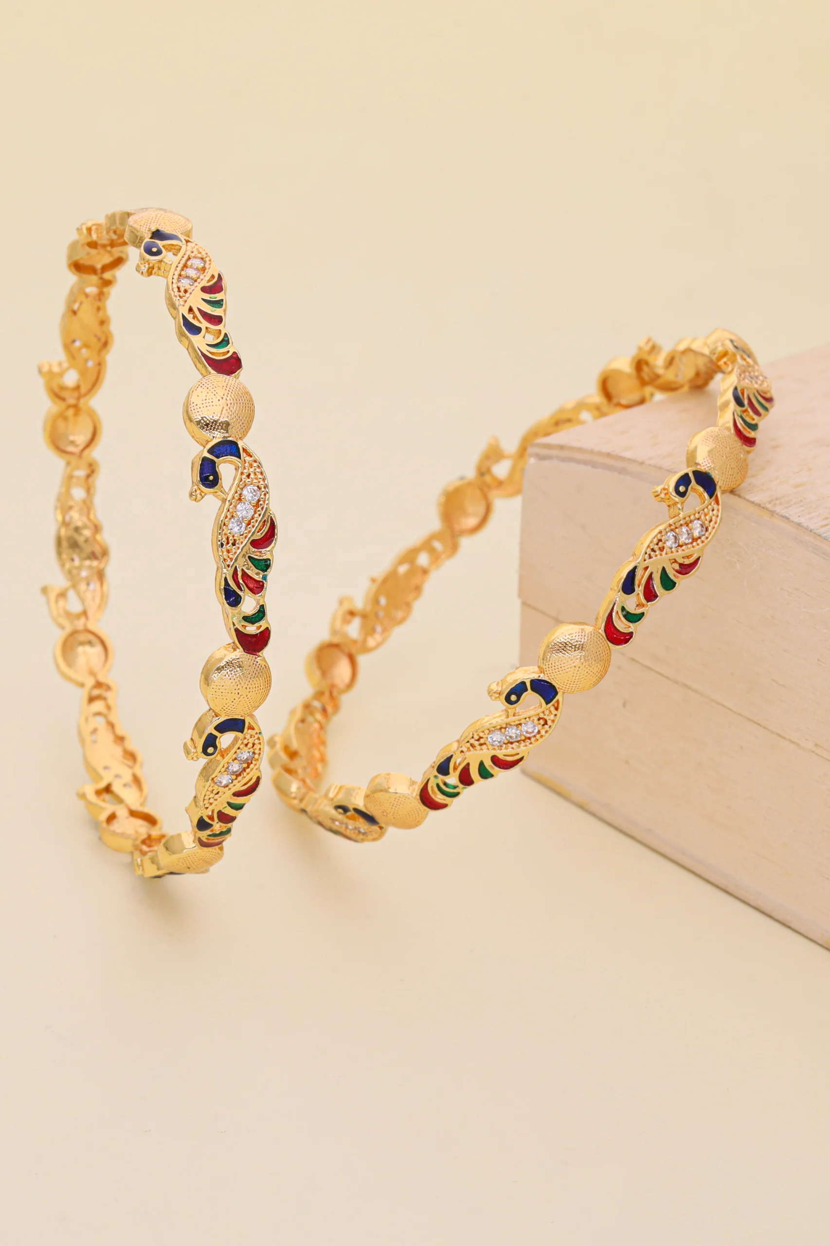 Golden Peacock Heritage Bangles - Image 4