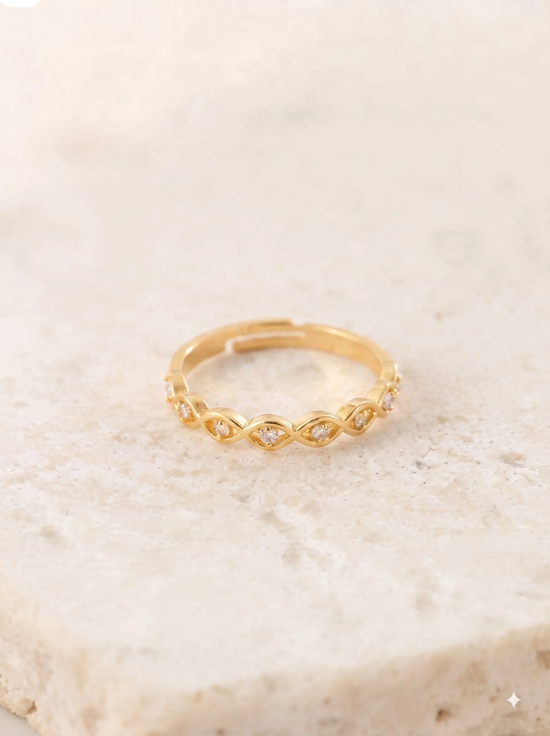 Crystal Leaf Gold Ring - Image 6