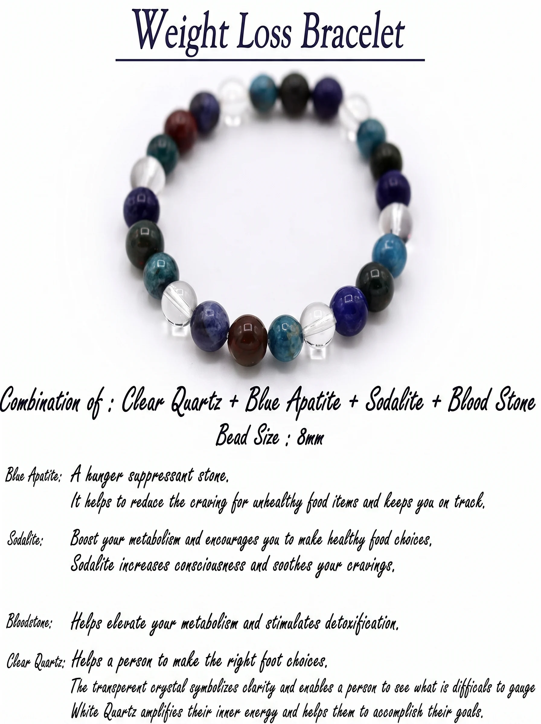 Weight Loss Natural Gemstone Beaded Bracelet - Image 4