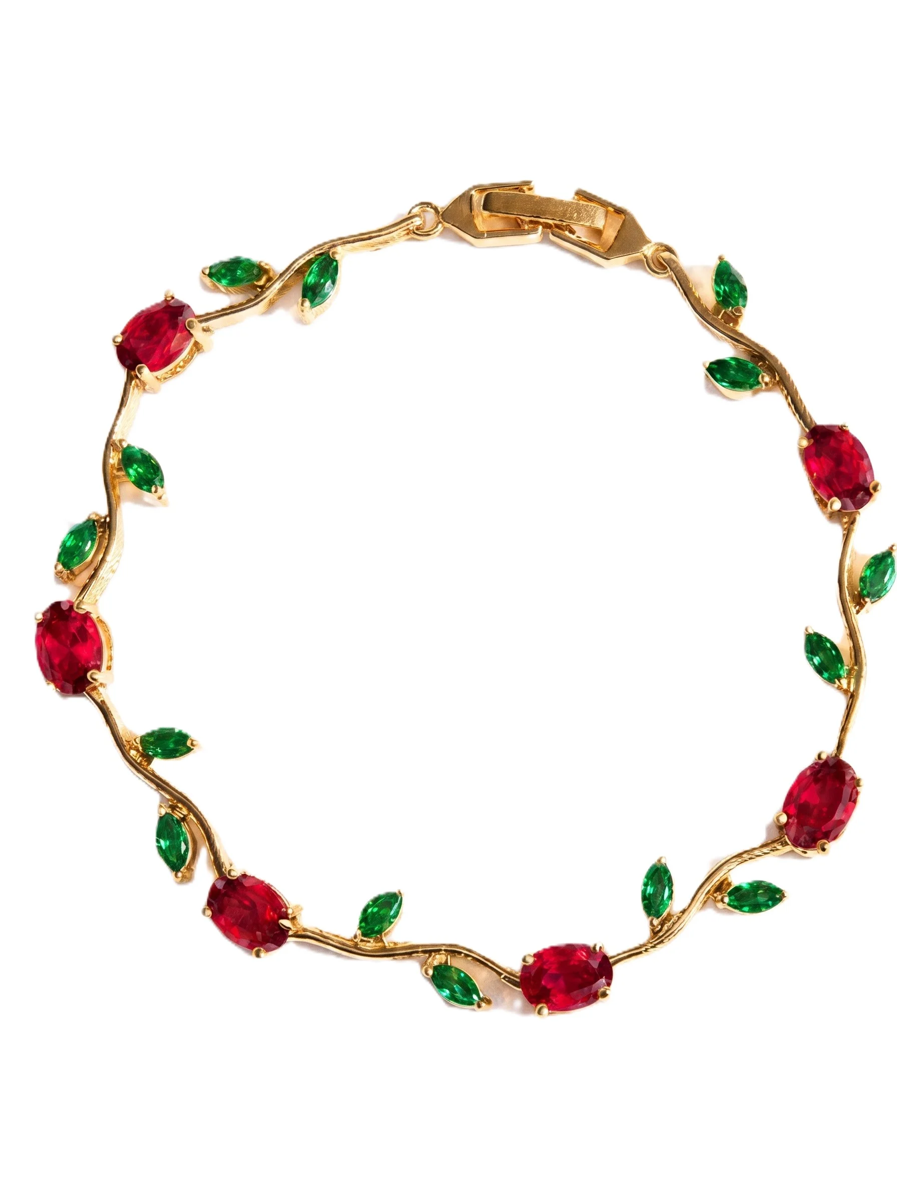 Ruby Emerald Vine Bracelet - Image 4