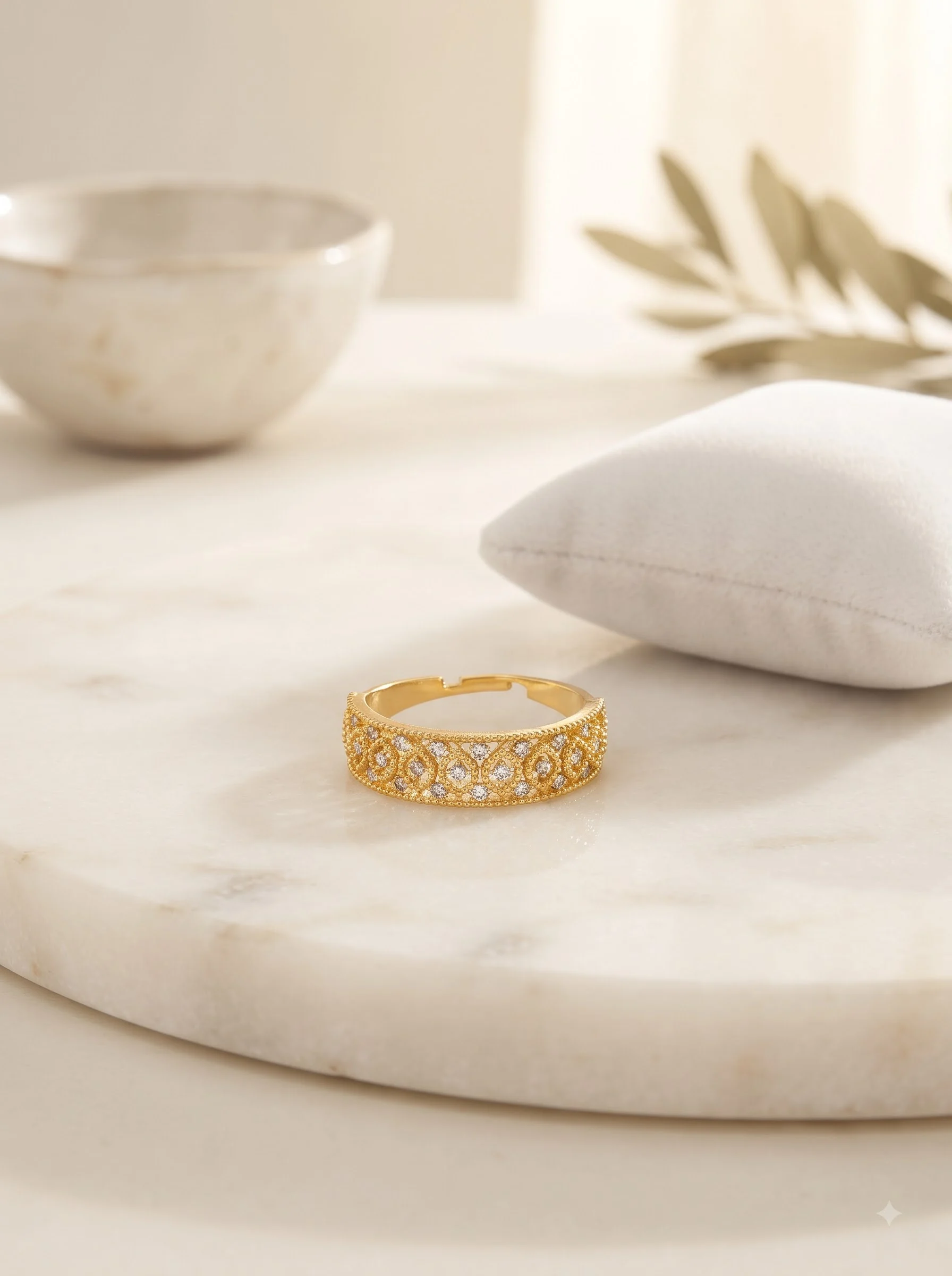 Crystal Lattice Gold Ring - Image 6