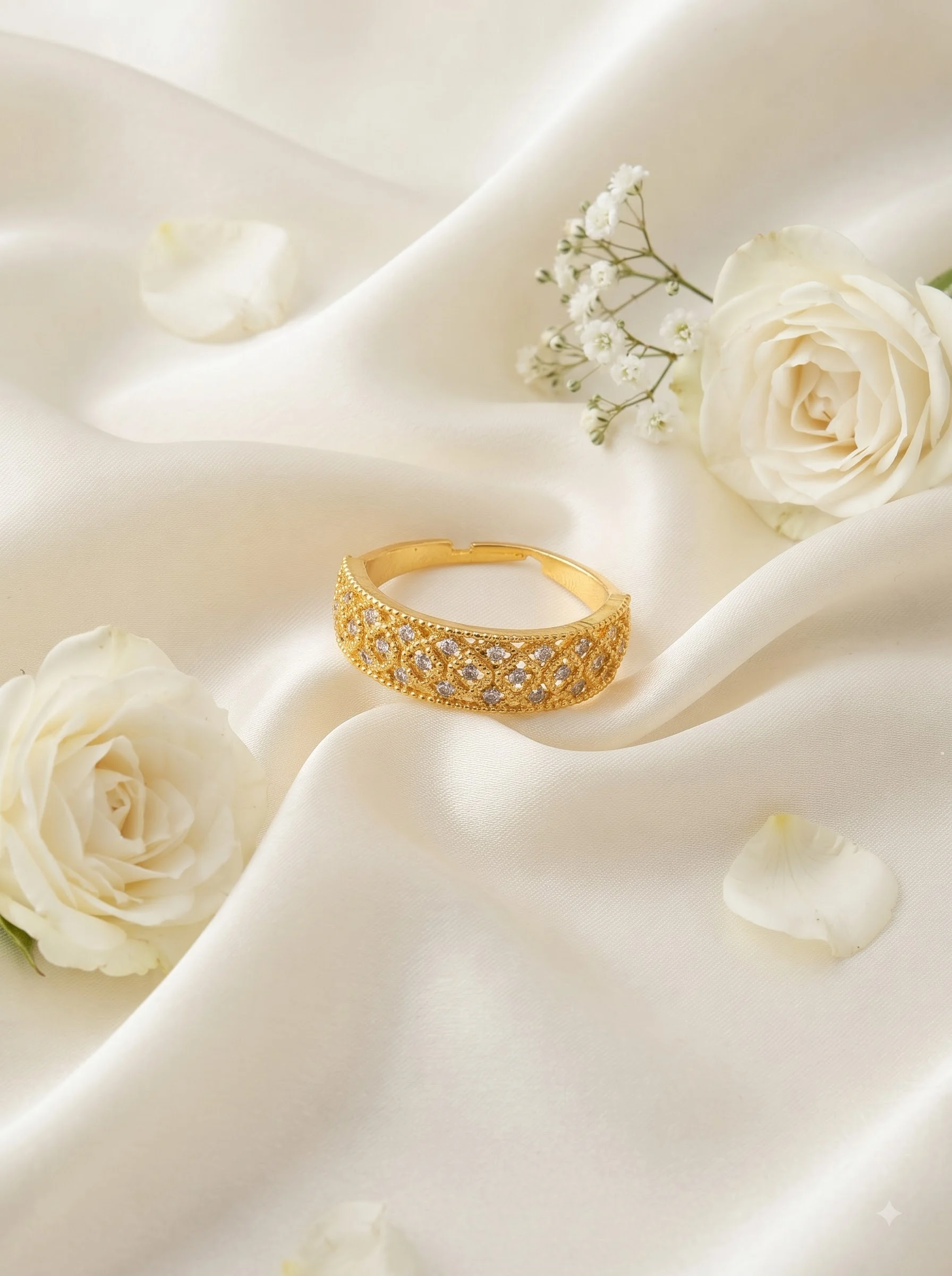 Crystal Lattice Gold Ring - Image 3