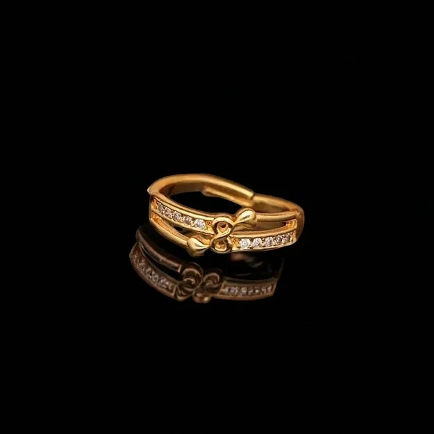 Crystal Swirl Gold Ring - Image 2